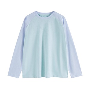 Men's <b>Long</b> Sleeve Cotton Shirt Casual Summer Crew Neck <b>TShirts</b> Plus Sized Contrast Color Shirts - Product Image 4