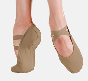 Zapatillas de Ballet para Niñas con Parte Superior de Lona de Alta Elasticidad, Forro de Algodón y Cuero Genuino - Product Image 1