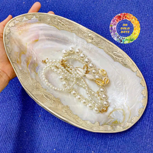 Assiette de service luxueuse en céramique plaquée or blanc avec motif floral pour salade et caviar de qualité supérieure - CARYLN - Product Image 1