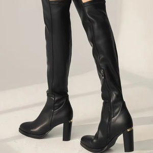 Botas de Tacón Alto hasta la Rodilla para Mujer, Botas hasta la Rodilla con Punta en Pico - Product Image 1