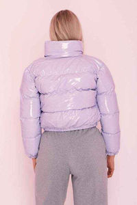 Veste matelassée courte OEM de haute qualité pour l'hiver, style streetwear, avec motif imprimé personnalisé, coupe-vent, pour femme, chaude, en duvet - Product Image 4