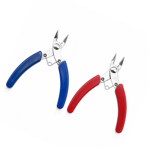 Alicates diagonales de acero inoxidable con mangos rojos y azules, cortador de alambre para joyería, herramienta de precisión para hacer joyas DIY - Product Image 3
