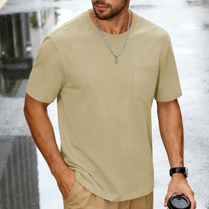 เสื้อยืดคอตตอนแท้ 100% หนัก 345GSM สำหรับผู้ชาย สไตล์สตรีทแวร์พื้นฐาน แขนสั้น ทรงหลวม สวมใส่สบาย เหมาะสำหรับฤดูร้อน - Product Image 4