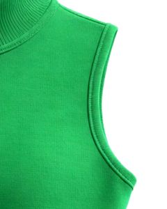 Débardeur côtelé vert vif personnalisé pour femme avec motif papillon en relief, sans manches, été, fabrication sur mesure - Product Image 6