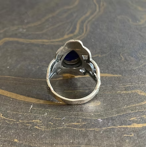Wholesale Bali Filigree 925 Silver <b>Lapis</b> <b>Lazuli</b> <b>Ring</b> Vintage Teardrop Pear Blue Gemstone Ethnic Jewelry Bulk Supplier - Product Image 5