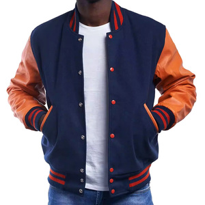 เสื้อแจ็คเก็ตเบสบอลปักลายขายดีที่สุดสำหรับผู้ชาย เสื้อแจ็คเก็ต Letterman ทรงโอเวอร์ไซส์ เสื้อแจ็คเก็ต Varsity สำหรับผู้ชาย - Product Image 1
