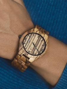 Wholesale FAIZA CRAFT 100% Natural Quartz Art Deco Round Unisex Waterproof Custom Wood Multi-Occasion Antique Watches Made India - Product Image 1