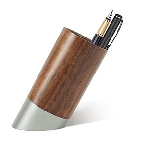 Premium Teak Wood Mid Century Modern Rectangle Executive Desk Organizer-Wholesale <b>Pen</b> Stand Multi-Compartment - Product Image 5