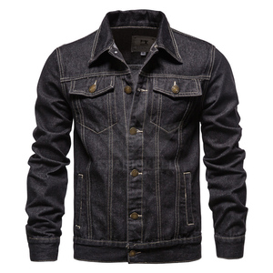 <b>Men's</b> Light Blue Washed Denim Trucker <b>Jacket</b> Button Closure <b>Long</b> Sleeve Slim Fit Casual Jean <b>Jacket</b> for Spring and Autumn - Product Image 2