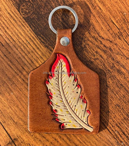 Llaveros de cuero tallados a mano, llaveros de cuero con forma exótica bonita, accesorios de cuero, llaveros bonitos para unisex - Product Image 3