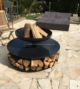 Fogata de hierro geométrica moderna con estilo contemporáneo adecuada para fiestas en el patio trasero y elegantes reuniones al aire libre - Product Image 4
