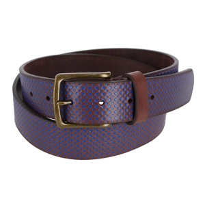 Cinturones de Hombre al por Mayor de Alta Calidad con Logotipo Personalizado, Lujosos y Modernos, de Cuero Genuino Azul con Hebilla de Aleación, OEM, Nuevos - Product Image 1