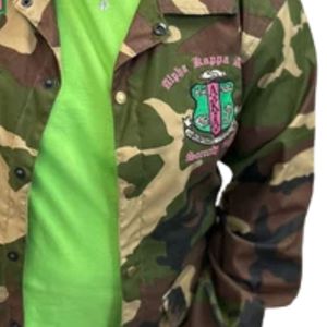 Veste camouflage verte pour femme, style décontracté, veste bomber légère, vêtements d'extérieur tendance, fermeture à boutons, vêtements élégants - Product Image 4
