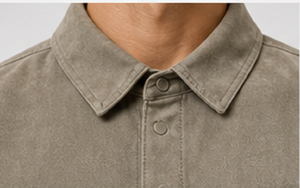 <b>Men's</b> Genuine Sheep Skin Shirt <b>Jacket</b> Button Front <b>Smart</b> Casual Overshirt Slim Fit Premium Outerwear Windproof Winter Stylish - Product Image 5