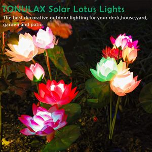 Luci Solari da Giardino a Forma di Fiore di Loto con 7 Colori Cangianti, per Decorazioni Esterne, Corpo Lampada in PC, 3000K CCT - Product Image 5