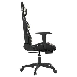 Silla de Juego de Piel Sintética Negra y Camuflaje con Asiento de Espuma y Madera Contrachapada Metálica, Duradera y Elegante para Gamers - Product Image 4