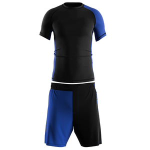 OEM BJJ No-Gi Set Customized Colors Logo Quick-Dry Breathable Polyester Spandex Rash Guard Shorts Grappling - Product Image 1