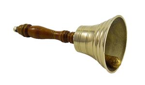 Campana de Mano de Latón Resistente con Mango de Madera, Campana Metálica Decorativa Hecha a Mano - Product Image 2