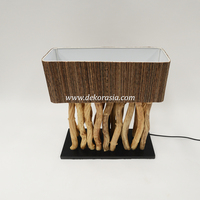 Lámpara de Mesa Liana con Pantalla de Mimbre Natural, LED Flexible, Iluminación Decorativa Ecológica para Sala de Estar, Dormitorio, Hotel e Interiores