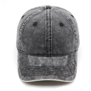 Casquette snapback unisexe en denim à 6 panneaux, couleur unie délavée, réglable, décontractée, pour adultes, à porter en toutes saisons - Product Image 4