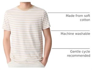 Camiseta de Manga Corta con Cuello Redondo y Rayas para Hombre, 100% Algodón, Corte Regular, Informal, Tejido Transpirable, Top de Verano - Product Image 4