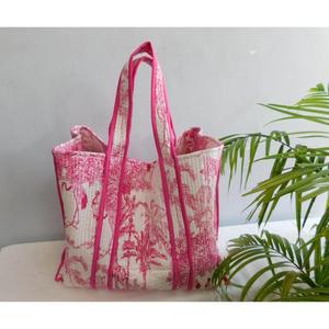 SR Exports Handmade Cotton Block Printed Tote <b>Bag</b> Zipper Closure Reusable Beach Shopping <b>Bag</b> <b>Boho</b> Indian Fashion Shoulder - Product Image 6