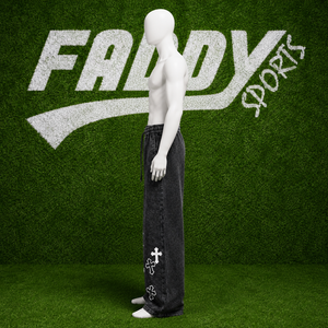 Pantalon de jogging unisexe en coton, coupe ample et oversize, style streetwear hip-hop, avec broderie croisée, effet délavé vintage, jambe large - Product Image 5