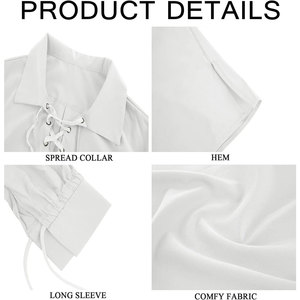 Camisa Pirata para Hombre, Estilo Kilt Escocés, con Cordones, para Festivales, Ropa Pirata, Top Ventas - Product Image 3