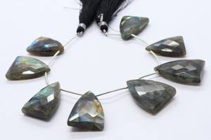 Natural Labradorite Faceted Triangle Shape Beads 16-18 MM Trillion Cut Flashy Labradorite <b>Gemstone</b> Beads 7 Inch Triangle Beads - Product Image 6