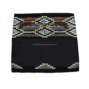 Hand woven 100% Newzealand wool geometrical design Saddle <b>Blanket</b> manufactured in India for horse riding and competition - Product Image 3