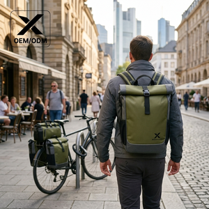 X OEM Waterproof PVC Bicycle Pannier <b>Bag</b> Set | 30L Large Capacity Rear Rack Carrier Adjustable Shoulder Strap | Reflective <b>Bag</b> - Product Image 2
