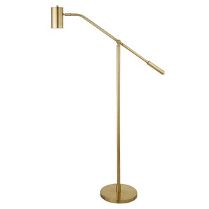 Lampe sur pied vintage en laiton antique avec abat-jour en forme de tambour classique pour une décoration de luxe - Product Image 3
