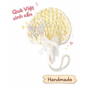 พัดไม้ไผ่ทำมือ พัดงานแต่งงาน ของตกแต่งโบว์ ผลิตภัณฑ์หัตถกรรมทำมือ โรงงานเวียดนาม ขายส่ง - Product Image 5