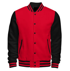 Chaqueta Varsity de Béisbol Estilo High Street Personalizada, Forro Polar de Calidad con Cuello Alto, Chaqueta de Color Personalizado para Hombre - Product Image 6