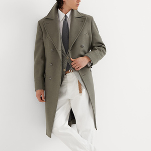 Manteau d'hiver pour homme de qualité supérieure, 100% laine, coupe ajustée, chaud, grande taille, couleur unie, tissu tissé - Product Image 4
