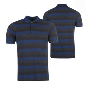 Polo à manches courtes pour homme, color-block blanc avec rayures marine, style décontracté tissé, coupe classique, haute qualité - Product Image 4