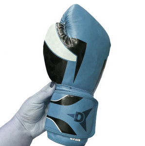 Gants de boxe Daizen Star en PU avec fermeture auto-agrippante, sangle de poignet réglable, respirants, pour entraînement, unisexe, adultes, motif bleu - Product Image 3