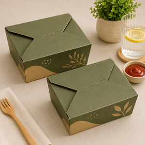 Boîte en papier kraft brun biodégradable et écologique, design personnalisé, pour la restauration rapide, les fruits de mer, les salades, le barbecue, le poulet, les plats à emporter - Product Image 5