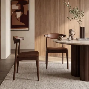 SILLA DE COMEDOR DE MADERA MARTON VINTAGE SINTERIOR TAN - Product Image 1
