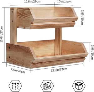 Cesta de regalo de madera, set de cestas de madera para boda, cesta de madera navideña, cesta de regalo festiva, cesta de madera para regalos, cesta de madera tipo hamper. - Product Image 4