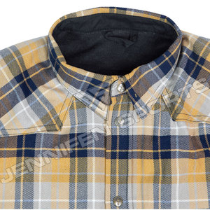 เสื้อเชิ้ตผ้าฝ้ายฟลานเนล 100% สำหรับขี่มอเตอร์ไซค์ แขนยาว ระบายอากาศได้ดี บุด้วยอะรามิด ประดับลูกปัด พร้อมปักโลโก้ตามสั่ง คุณภาพสูง ขายส่ง - Product Image 5