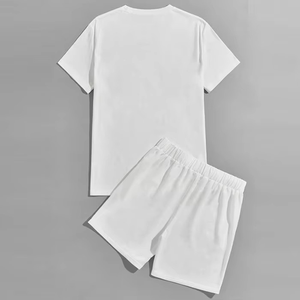 New Design Mens Contrast <b>Pocket</b> <b>T</b> <b>Shirt</b> Shorts Set Minimal Summer Outfit Casual Two Piece Lightweight Breathable 100% Cotton - Product Image 2
