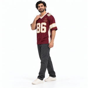 Camiseta Retro de Fútbol Americano para Fanáticos, Estilo Vintage con Rayas, Botones al Frente, Estampado Clásico Deportivo, Ropa Casual de Calle, Secado Rápido - Product Image 2