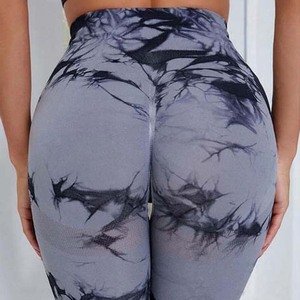 High Waist <b>Tie</b> <b>Dye</b> Yoga <b>Leggings</b> Full Length Four-Way Stretch Spandex Polyester Sports Fitness Wear Pants - Product Image 6