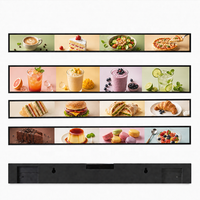 Écran LED en tissu SEG personnalisé en forme de bande longue, écran LCD extensible pour étagère, affichage vidéo en bande pour magasin d'électronique, supermarché
