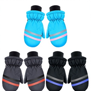 Mitaines d'hiver pour enfants, ski et snowboard, isolées, imperméables, bandes réfléchissantes, fermeture à boucle, unisexe, couleurs bleu, gris, noir - Product Image 6
