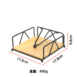 Solid Wood Napkin Holder for Western Restaurant Hotel Cafe Tabletop <b>Kitchen</b> <b>Paper</b> Tissue Box Durable Metal for Home Office - Product Image 2