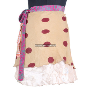 Eco Friendly Girl's Wear <b>Beach</b> Sari Reversible <b>Wrap</b> Mini Skirts Short Sari <b>Wrap</b> Skirt Trendy Boho Gypsy <b>Beach</b> Cover Sari Skirt - Product Image 2