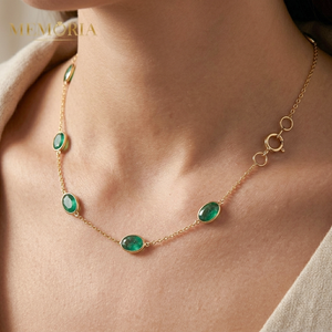 Wholesale Natural Emerald Round Tennis Bracelet 18k <b>Solid</b> Yellow <b>Gold</b> Handmade Jewelry for Bestfriend Gift - Product Image 6