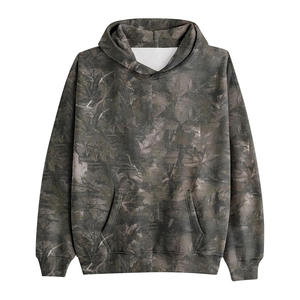 Sweat-shirt à capuche court camouflage grande taille pour femme, respirant, décontracté, à manches longues - Product Image 1
